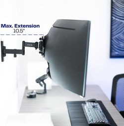 VIVO Full Motion Wall Mount for up to 27 inch LCD LED TV and Computer Monitor Screens, Tilt and Swivel Bracket with Max 100x100mm VESA, Black, MOUNT-V