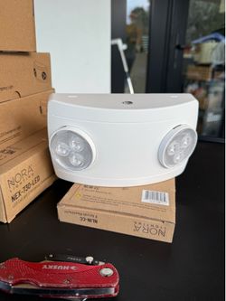 Compact LED dual head emergency light