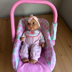 Baby Doll With Car Seat Lot Cute! 
