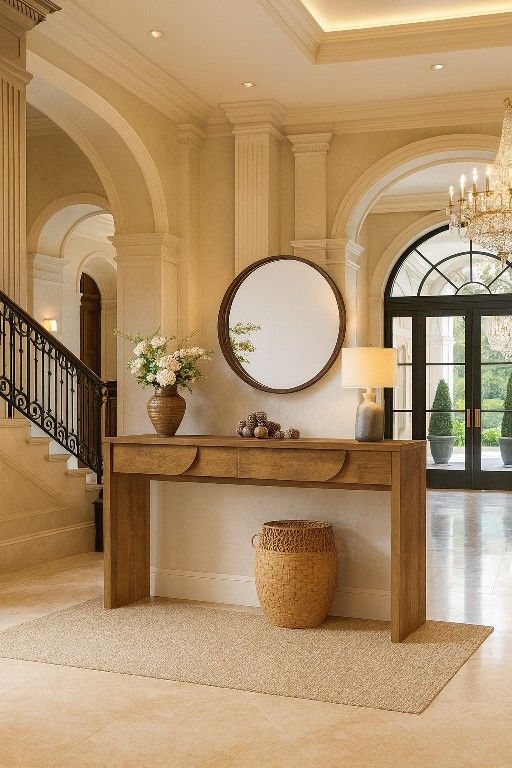 Console Table, Farmhouse Entryway Table Sofa Console with 2 Drawers