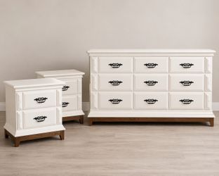 Solid wood dresser and nightstand set