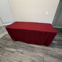 Burgundy Fitted Tablecloth Covers