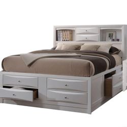 Acme Ireland King Storage Bed in White 21696EK