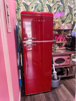 Retro red refrigerator