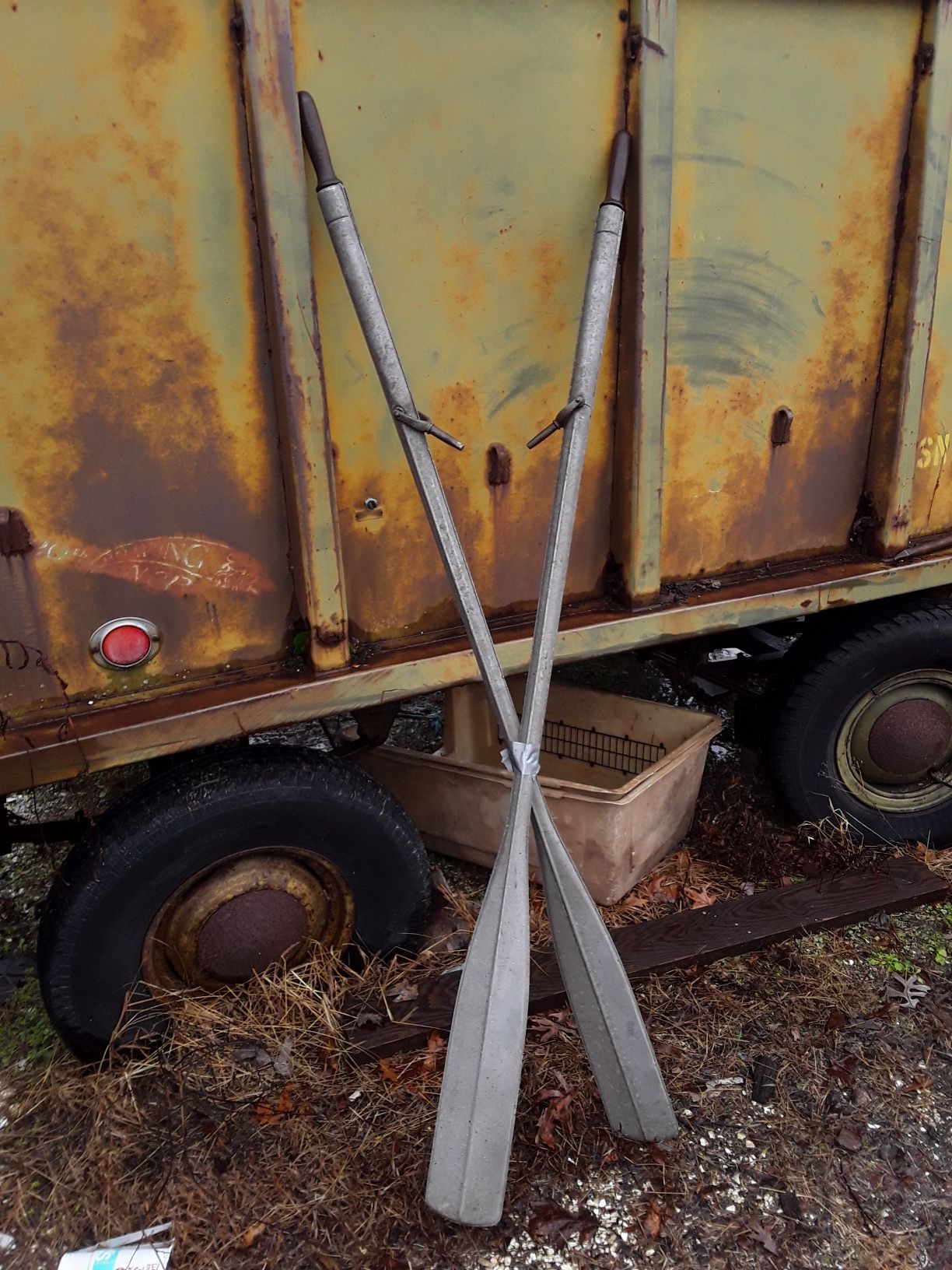 1950's aluminum pair of oars