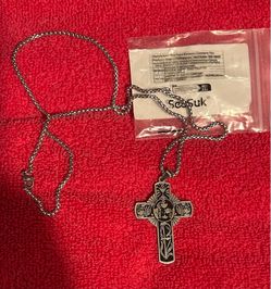 Stainless steel Holy Eucharist, 1 inch x 1 inch and 7/8