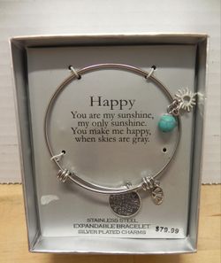 SILVERPLATED CHARM BRACELET - YOU ARE MY SUNSHINE - CHARMS - EXPANDABLE