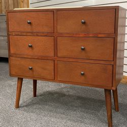 MCM Walnut 6-Drawer Accent Chest