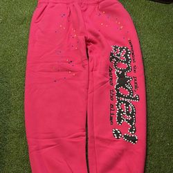 Pink Sp5der sweatpants