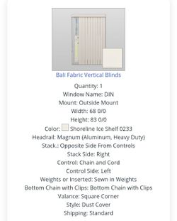 Bali Fabric Vertical Blinds