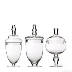 Set Of 3 Apothecary Jars with Lids