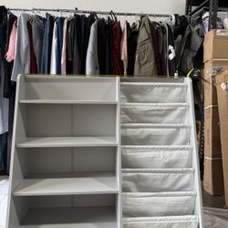 NACHES 4 Tier Kid Bookshelf Wooden 6 Sling (Grey)