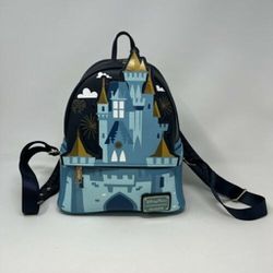 Disney Loungefly Cinderella Castle Women’s Double Strap Mini Backpack NWOT Rare