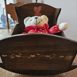 SOLID WOOD DOLL CRADLE 