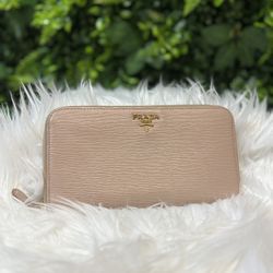 Prada Saffiano Leather Zippy Wallet