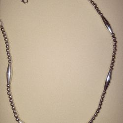 15.5" Solid Sterling Silver Choker Necklace 