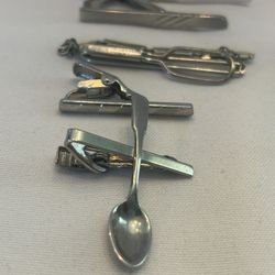 Vintage Silver Tie Clips. Spoon Tie Clip