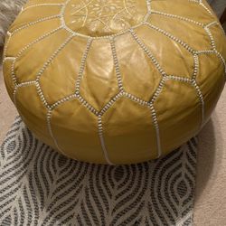Beautiful Leather Pouf Reduced 