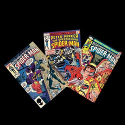 Three The Spectacular Spider-Man Comics, #67 1982, #23 FT. MK 1978, #93 1984