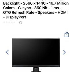 Acer Predator 27 Inch Monitor