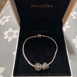 Pandora Bracelet With Two Charms 