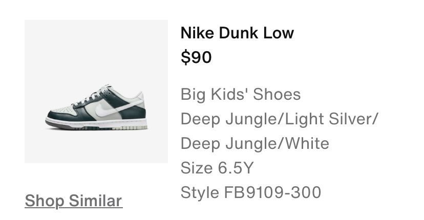 Nike Dunk Low - Dark jungle/Light Silver/White