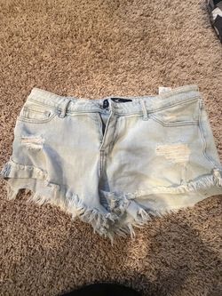 Hollister Light Wash Distressed Denim Shorts