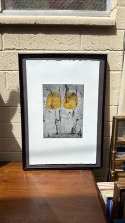 Listed artist wood Block signed