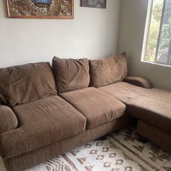 3 Piece Brown Sectional Couch With Chaise 