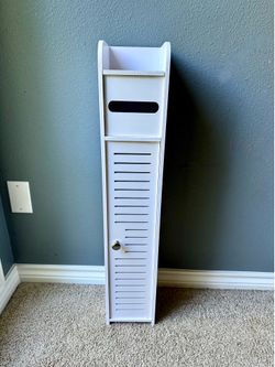 NEW Slim Bathroom Storage Cabinet – White