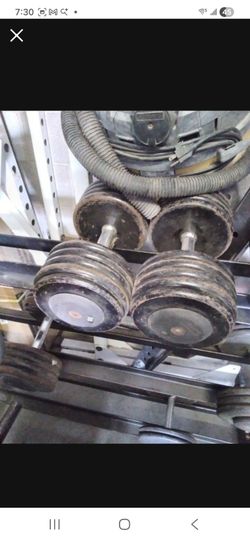 Pair Of 100-pound Pro-style Dumbbells W Hex Handles 200lbs Total Weights