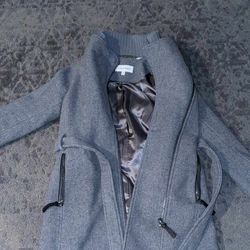 Calvin Klein Gray Petite Extra Small Wool Jacket