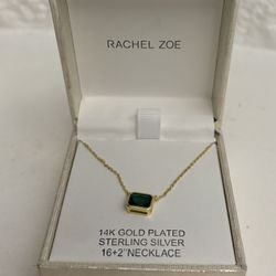 RACHEL ZOE 14K GOLD PLATED STERLING SILVER 16+2"NECKLACE