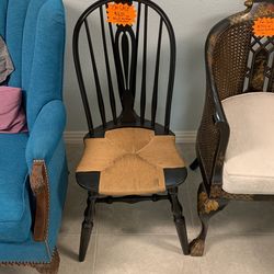 Black Windsor Rush Chair