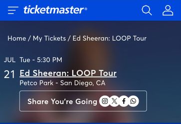 Ed Sheeran Concert Ti kets