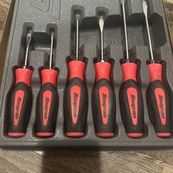 Snap-on Tools 6pc Soft Grip Combination Screwdriver Set SGDX60BR 