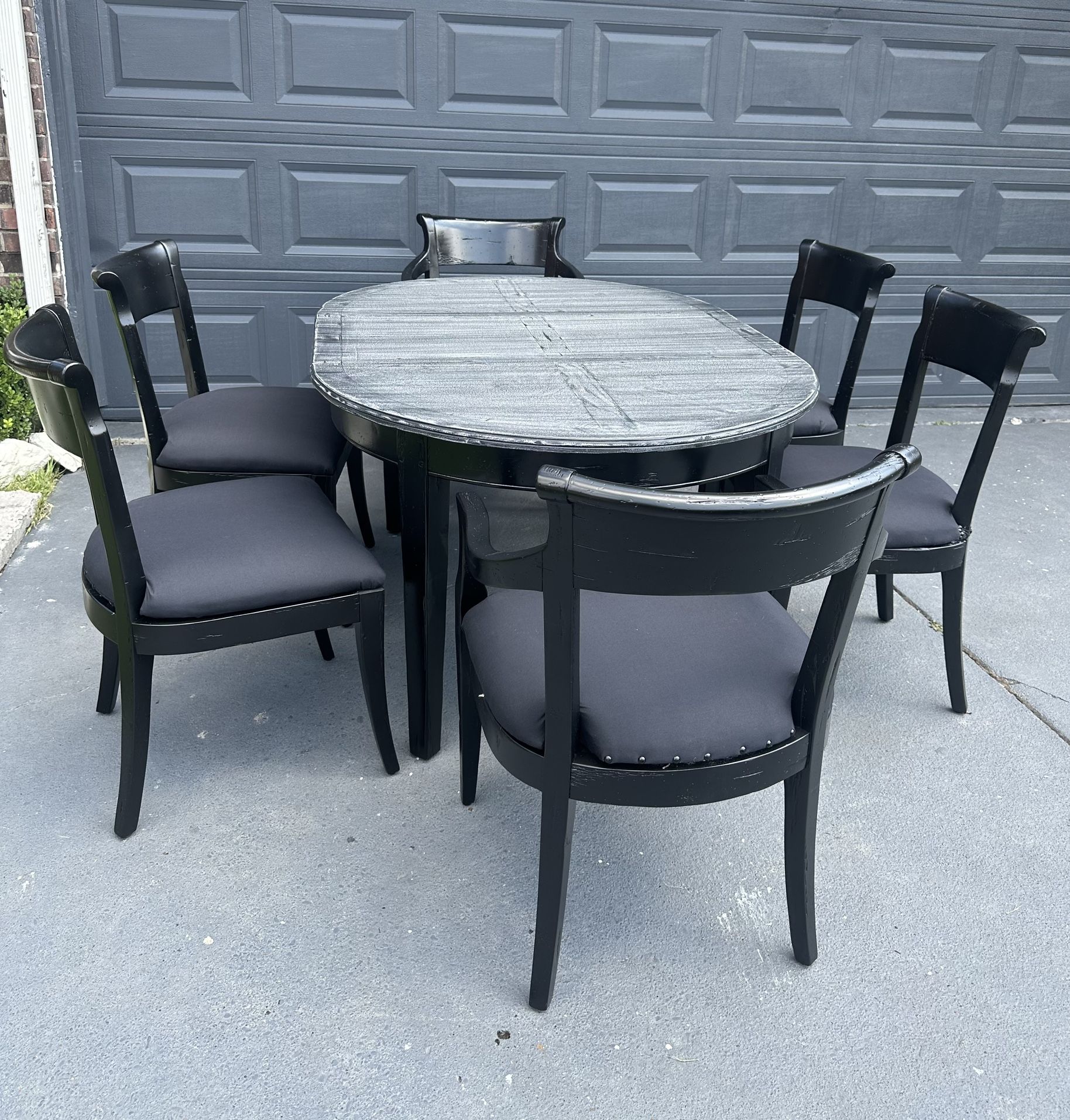 Beautiful,rusty set Table&leaf And 6 Chairs (hermoso Comedor Rústico De Madera Mesa Con 6 Sillas 