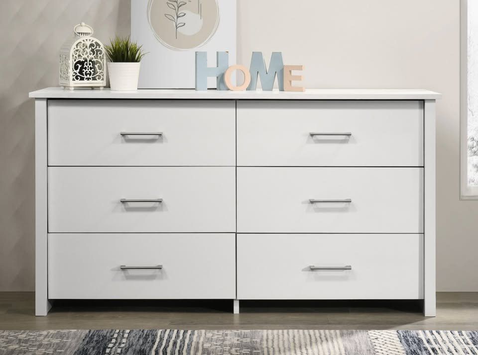 NEW Dresser 6 Drawers Table Storage Bedroom Closet Wardrobe Natural Oak Espresso White Discount Furniture Warehouse Big SALE Clearance Closeout DEAL