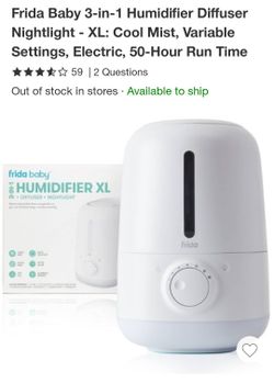 Brand New - Frida Baby 3-in-1 Humidifier Diffuser Nightlight - XL