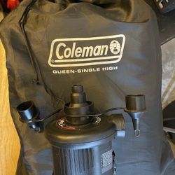 Coleman Queen-Single High Air Mattress With Intex Pump New