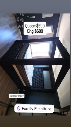 Beautiful canopy bed black velvet NEW