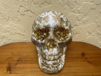 Gold Floral Skull