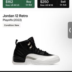 Jordan Retro 12 Size 9.5 Playoff 
