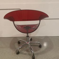 Contemporary Plastic Red Desk Chair