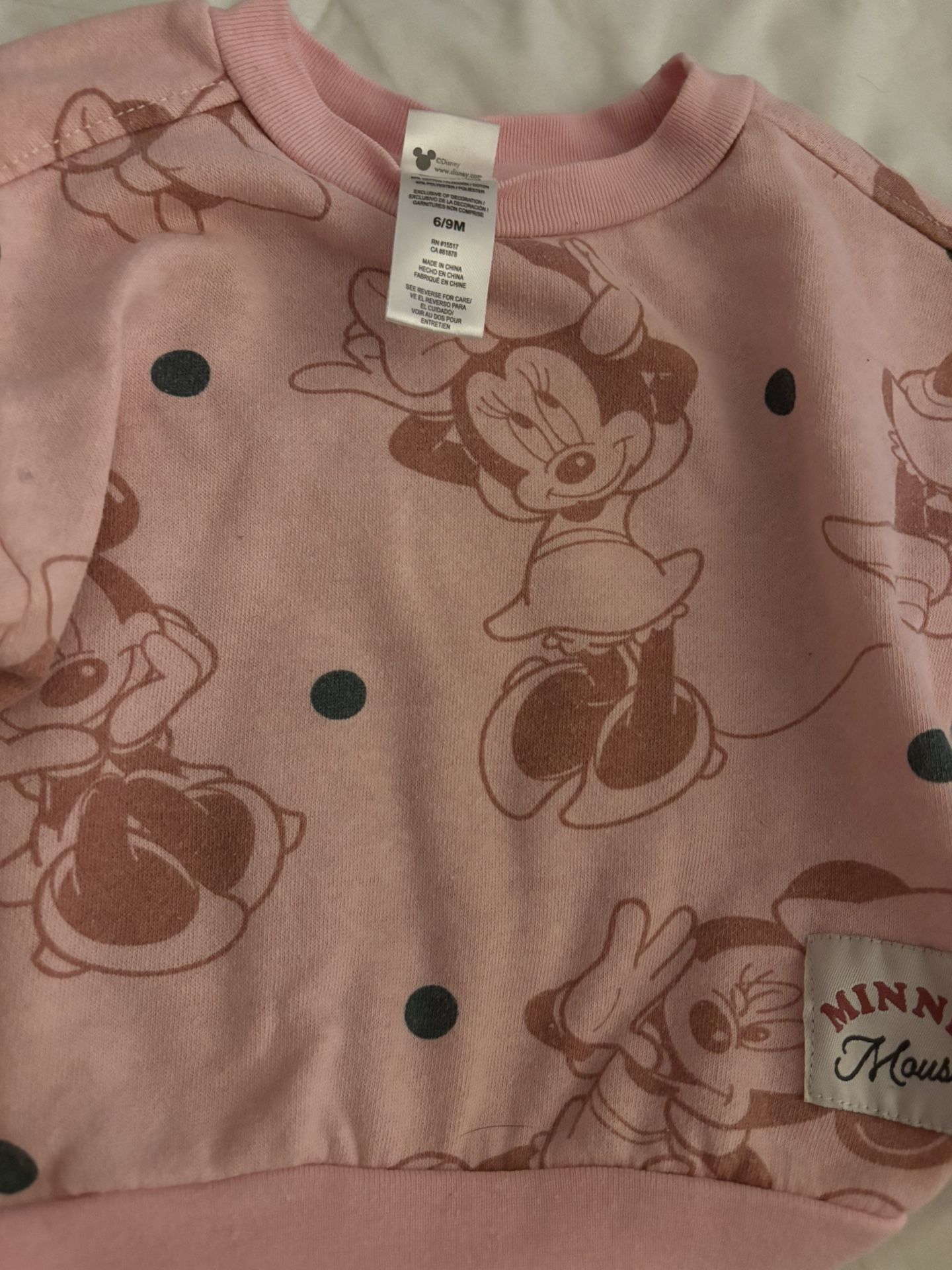 Pink Minnie Sweatshirt Size 6-9M