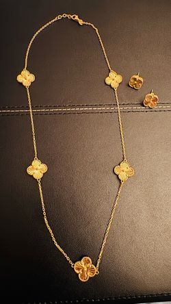 14 k necklace and earrings