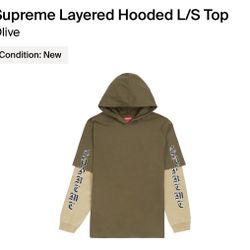 Supreme Layered Hoodie L/S Tee (Sz. M)