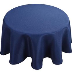 Navy Blue 120 Inch Navy Round Tablecloth in Washable Polyester Fabric for Wedding/Banquet/Restaurant/Parties

