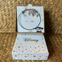 Disney Mickey Mouse Stainless Steel  Charm Adjustable Bracelet Jewelry