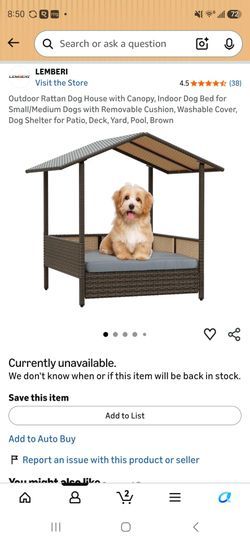 Outdoor Dog Canopy Bed Rattan Wicker